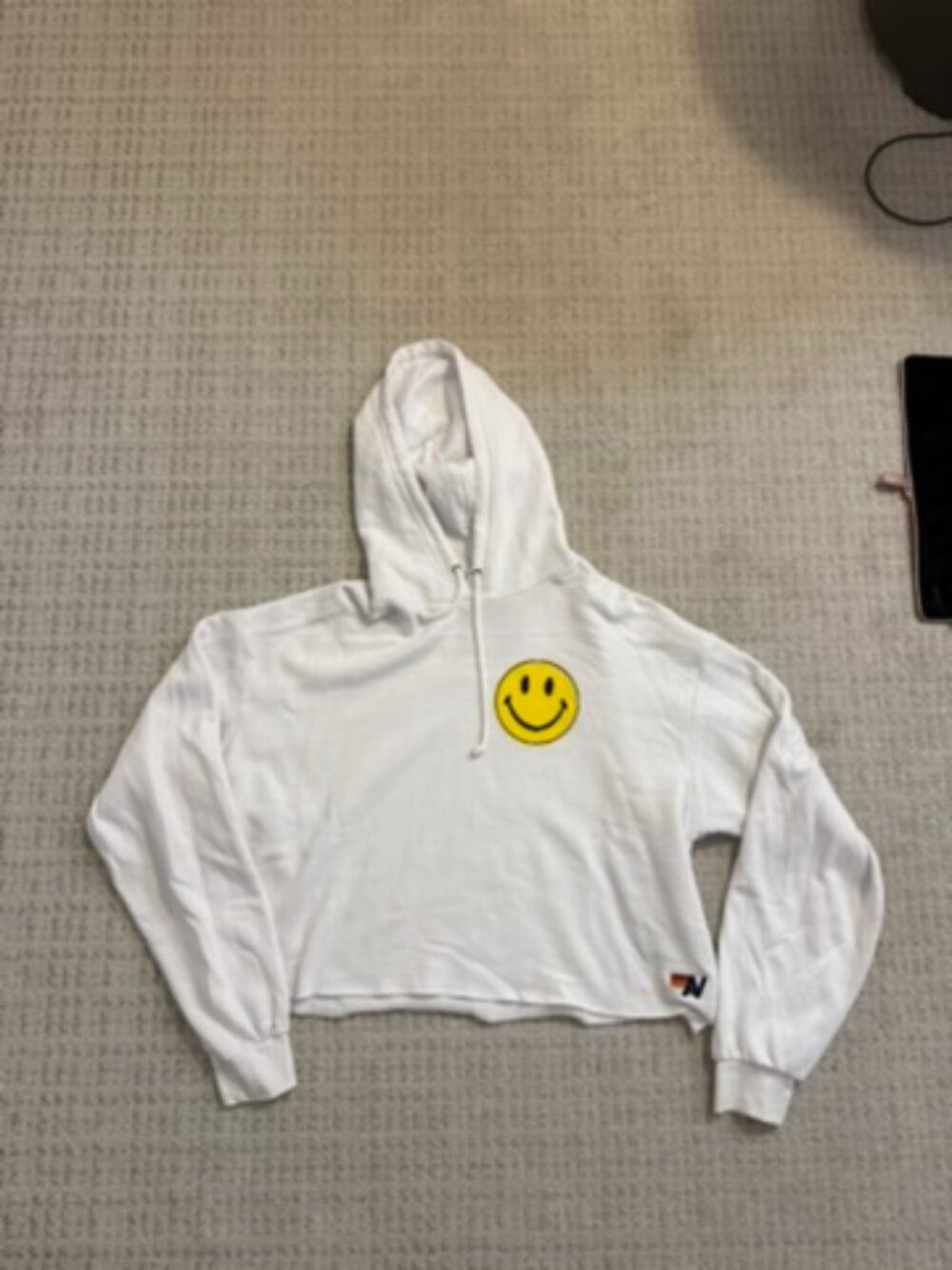 White Aviaitor Nation Cropped Hoodie